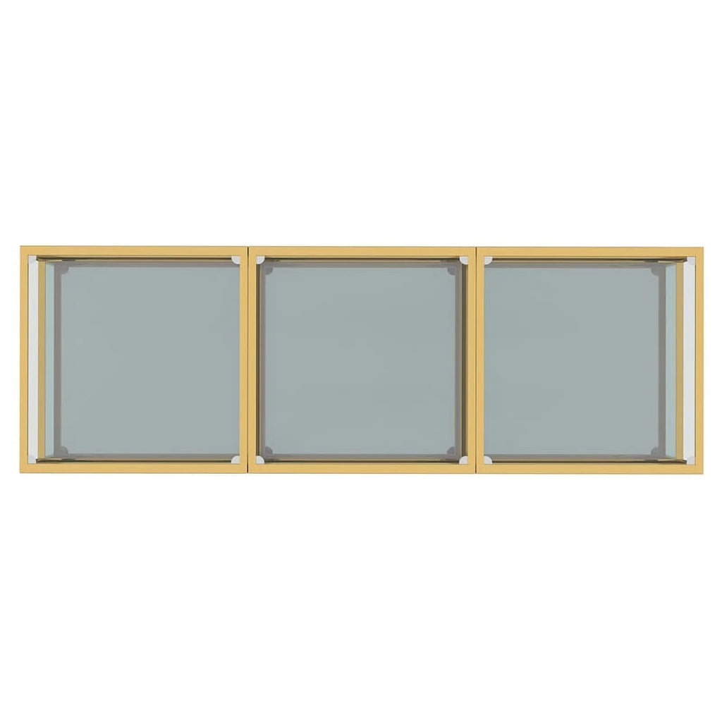3-Piece Metal and Glass Coffee Table Set I18933