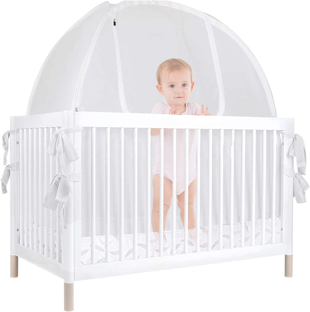 Baby Safety Crib Tent Mosquito Net See Through Mesh Pop-up Canopy Cover Y8418