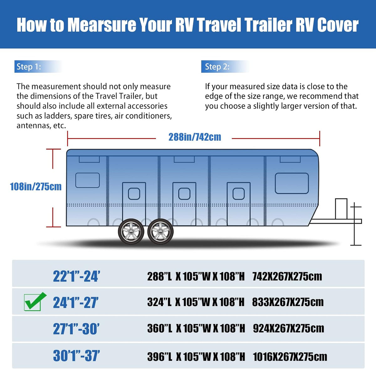 6 Layers Windproof Anti-Scratch UV Resistant RV Cover T803