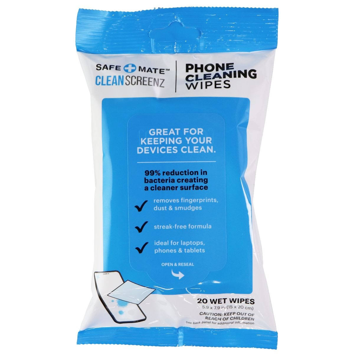 25 Packs Phone Cleaning Wipes (20 Wipe per Pack, 5.9x7.9in) N4727