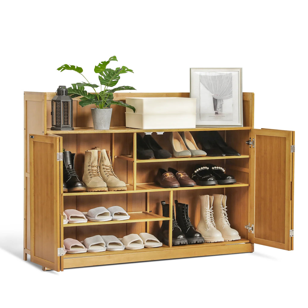 Bamboo 5 Tiers Shoe Cabinet with Door Z78679
