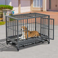 Heavy Duty Dog Crate Metal Cage Kennel with Lockable Wheels A494132