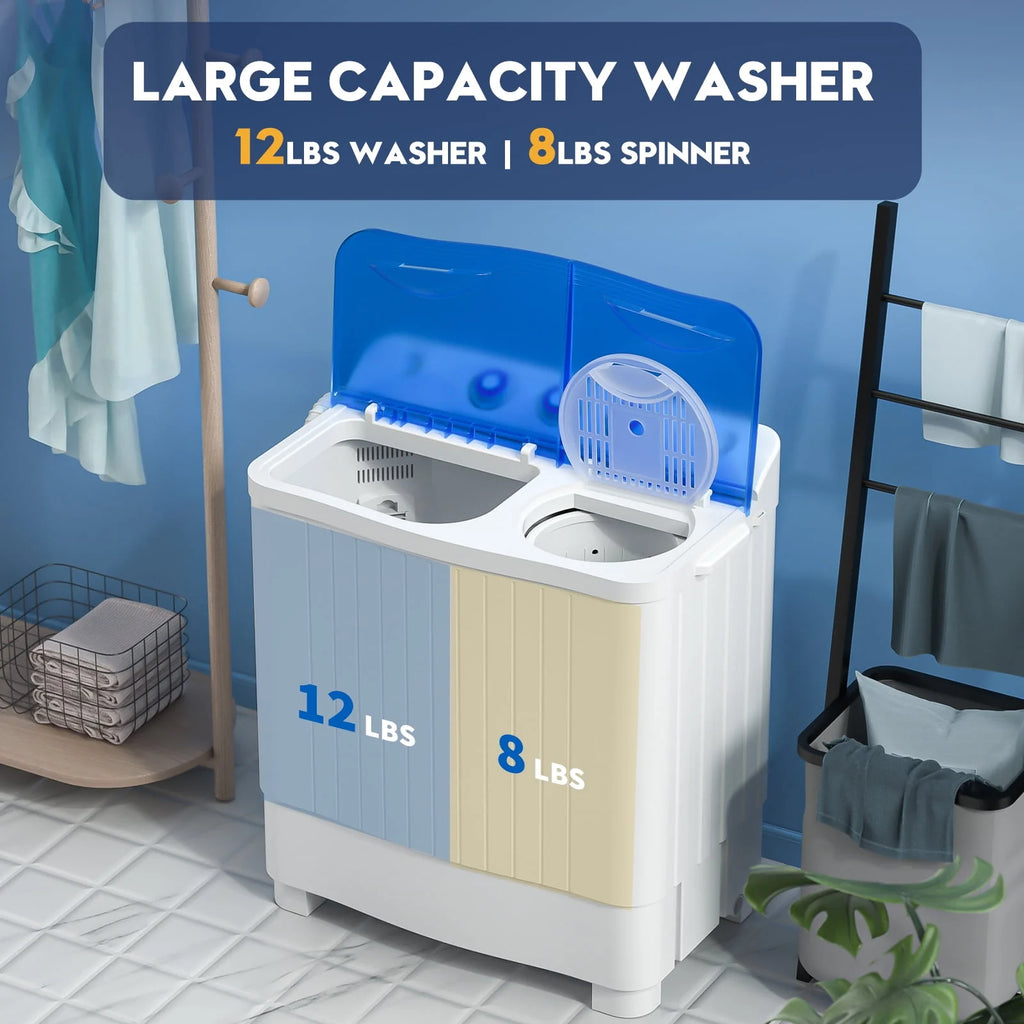 Portable 20lbs Twin Tub Semi-Automatic Washing Machine N57149