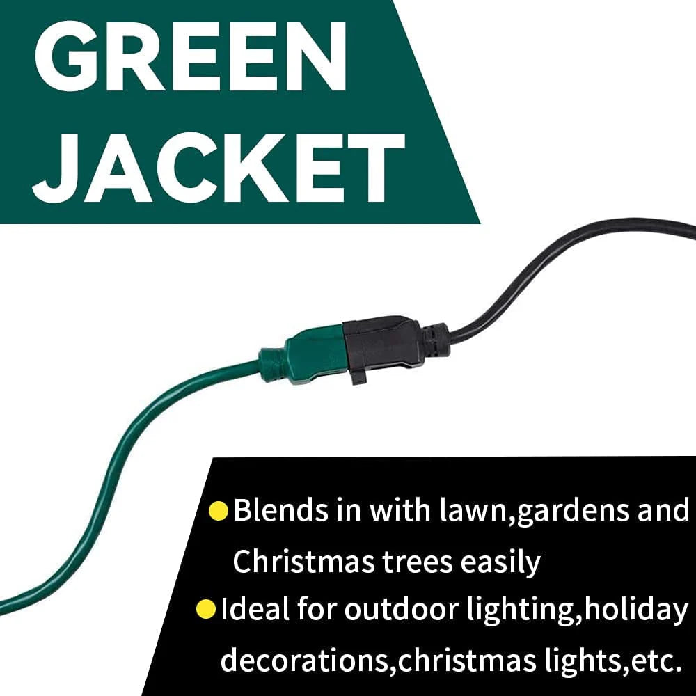 15 Ft Green 16/3 SJTW Extension Cord K5070
