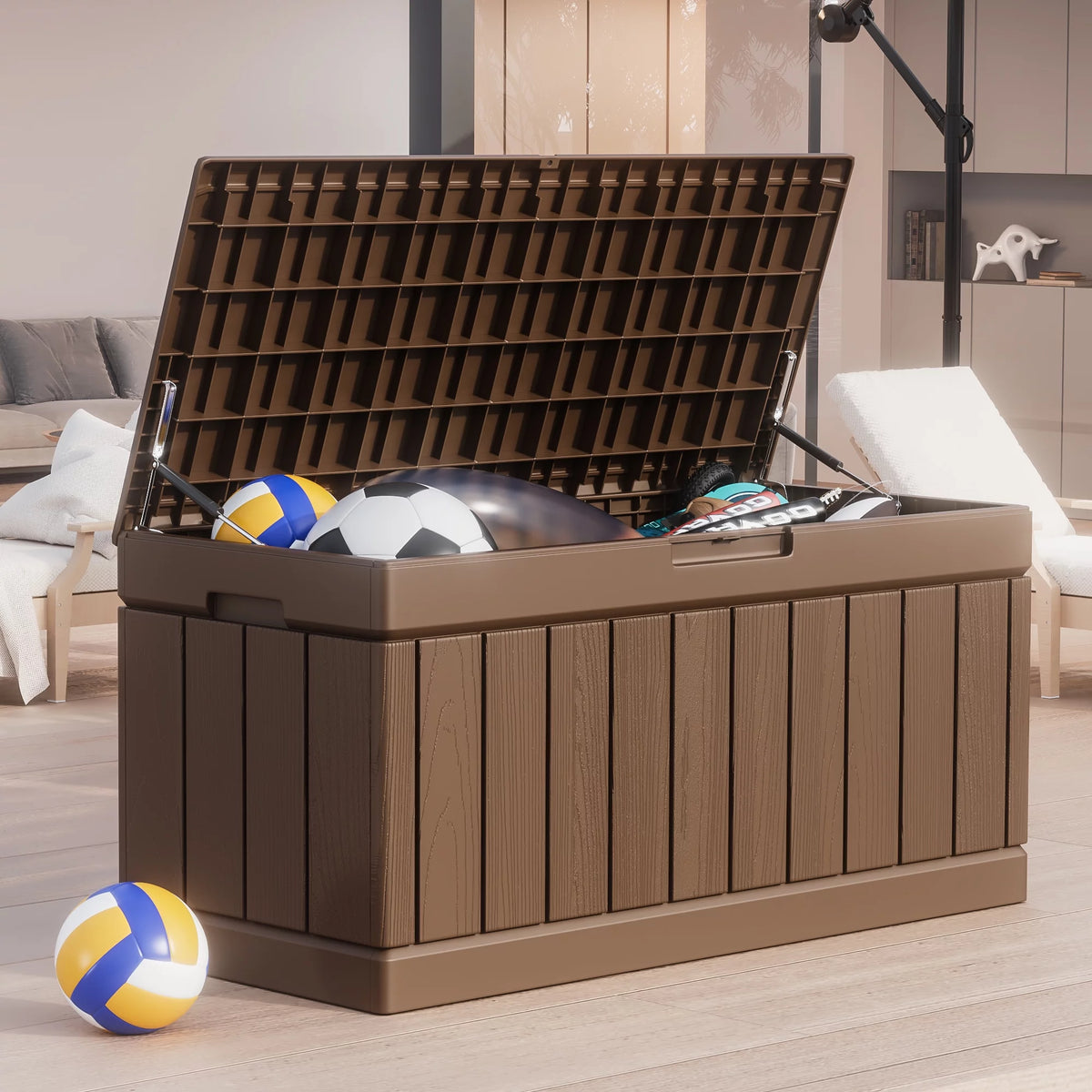 82 Gallon Resin Lockable Deck Box A142