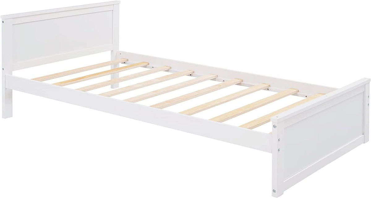 White Wooden Over Bunk Bed with Desk and Drawers Y690758