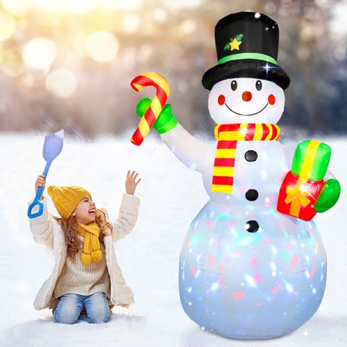 6FT Blow Up Snowman with Gift Box LEDs Christmas Inflatables P319
