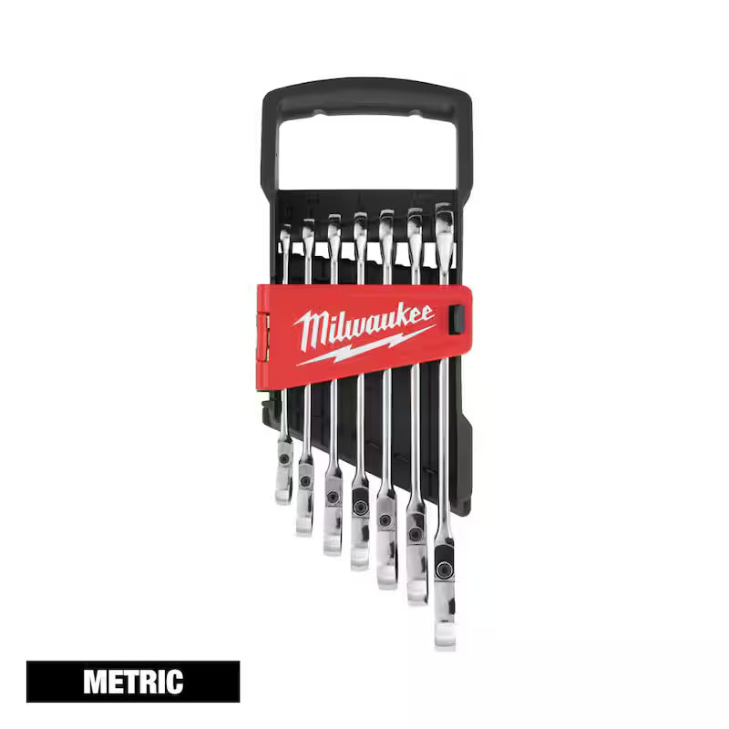 7-Piece Flex-Head Ratcheting Combination Wrench Set Metric L4767
