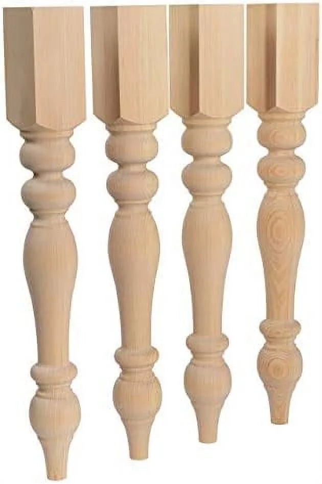 Unfinished Turned Table Legs Set Of 4 U41359