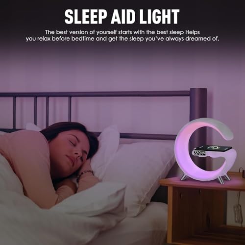 White Smart LED Table Lamp with Wireless Charger T952685