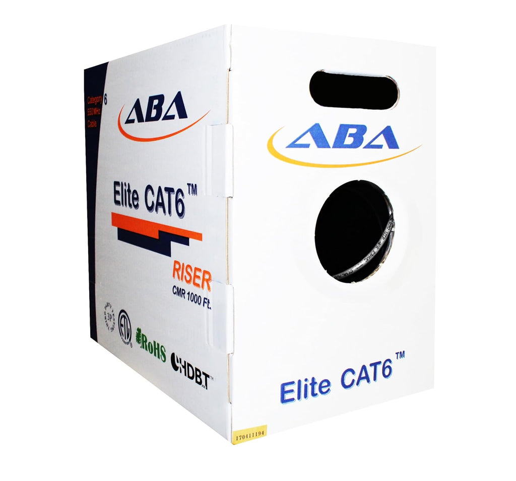 White 1000ft Cat6 Riser UTP 23AWG Bare Copper Ethernet Cable T911368