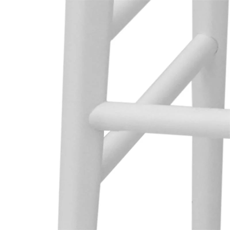 White 2 Piece Acacia Wood Counter Stool Set T65296