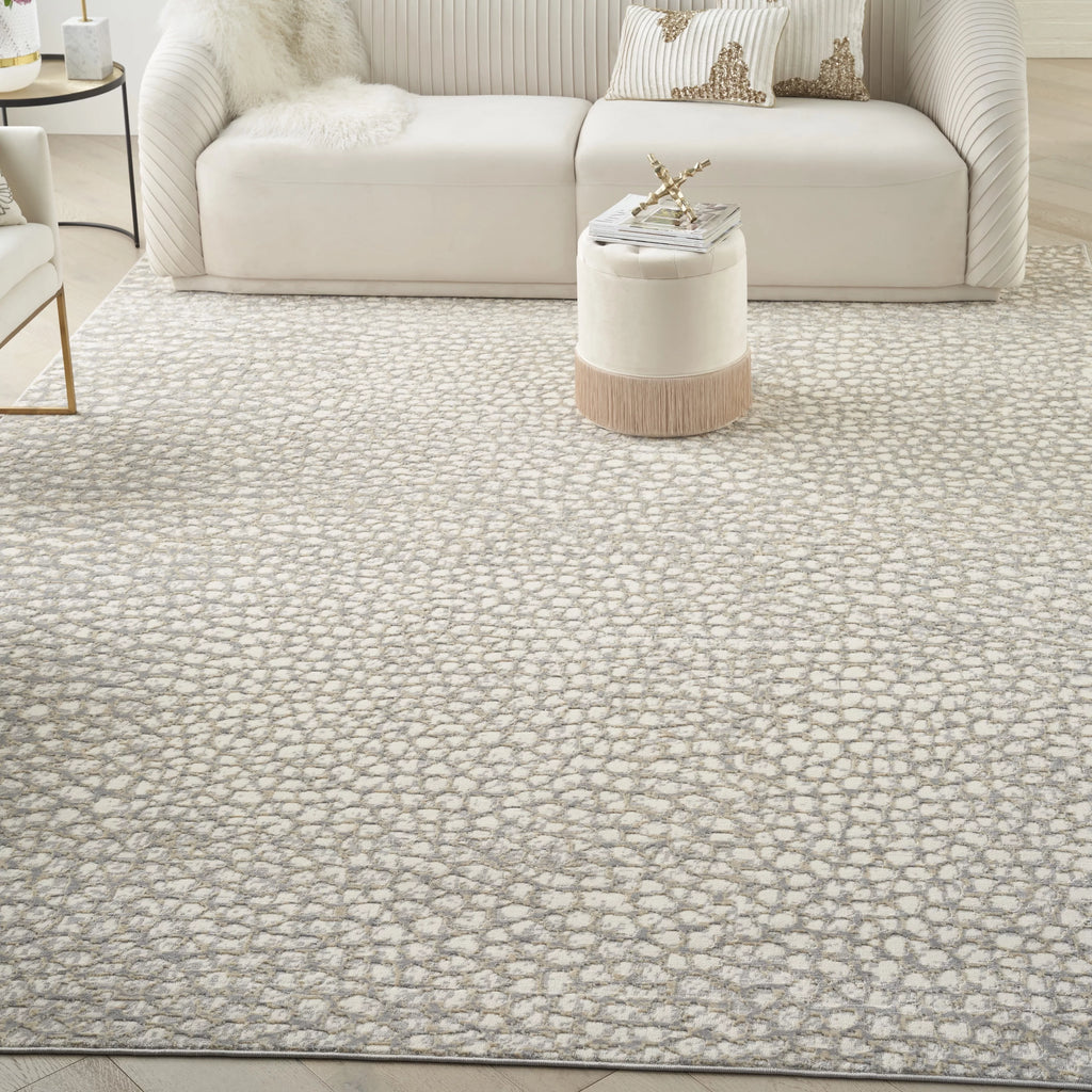 Modern Abstract Ivory/Beige/Grey 8' x 10' Area Rug M6894