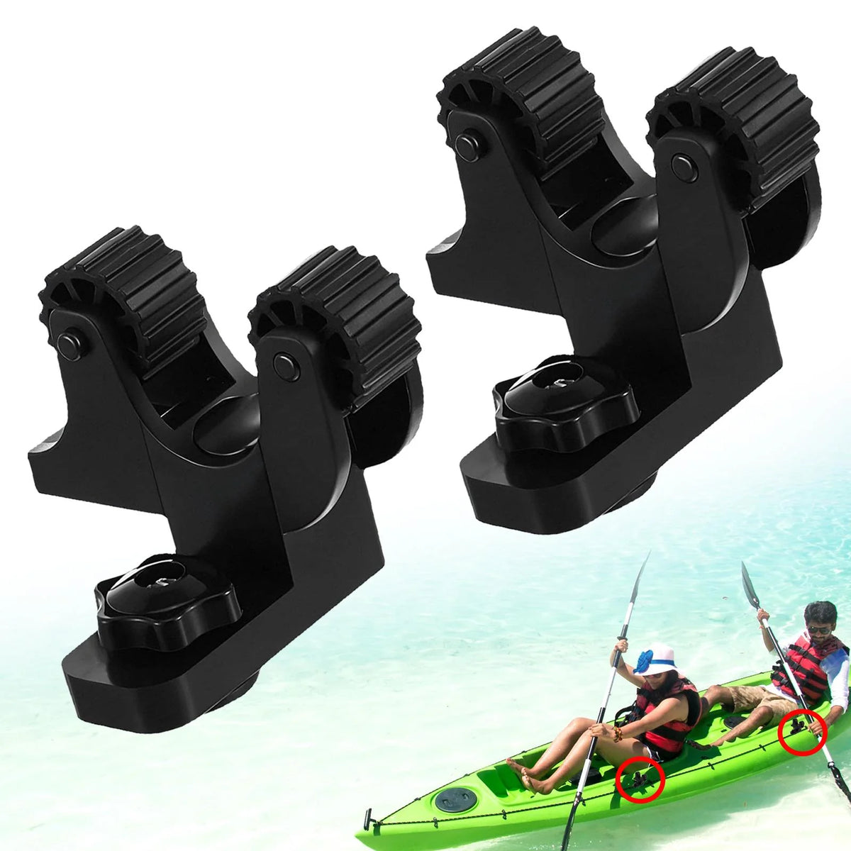 Kayak Oar Holder Clamp, Track Mount, 2pcs C955