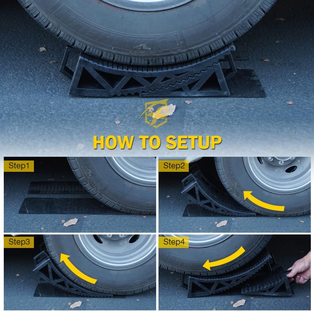 RV Leveling System Kit 2PCS with Anti-Slip Mats Y1678