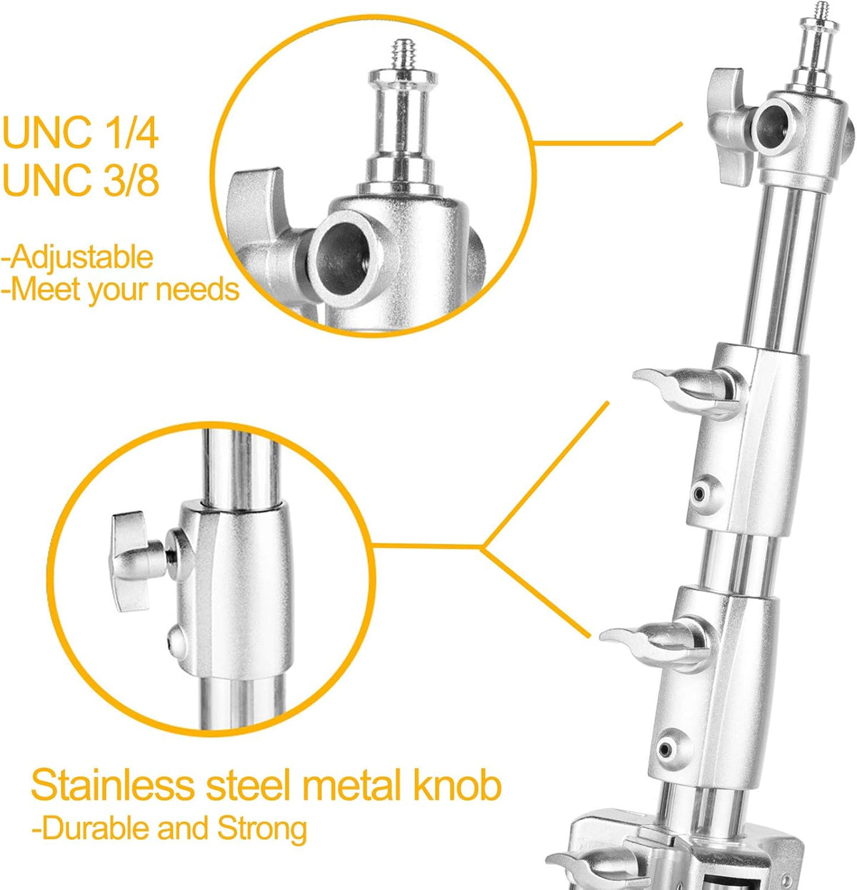Heavy Duty Stainless Steel Light Stand Pack of 2 Y459