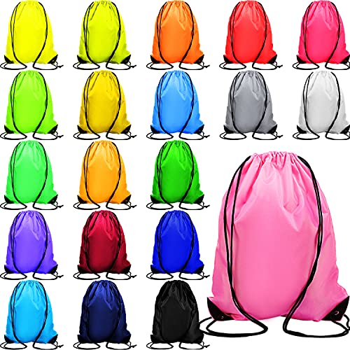 80 Pack Waterproof Drawstring Backpack Bulk D348