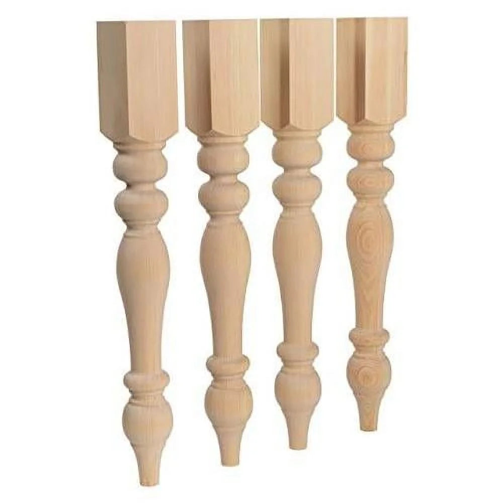 Unfinished Turned Table Legs Set Of 4 U41359