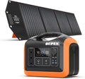 1200W Solar Generator with 2 X100W Solar Panels, 992Wh Portable Power Station LiFePO4 Battery w/ 3 X 110V AC Outlets J32974