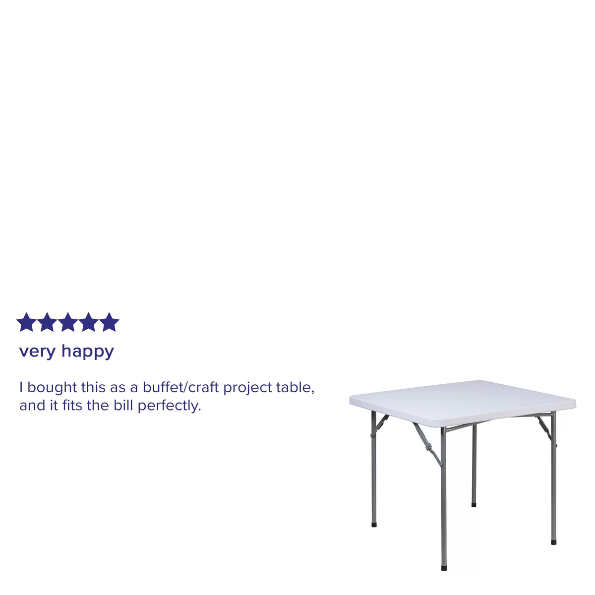 Square Granite White Plastic Folding Table L338737