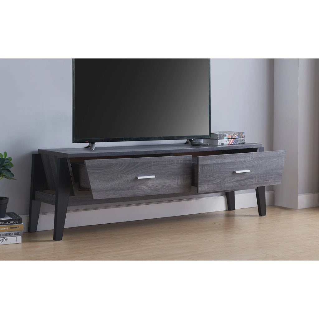 Distressed Gray & Black TV Stand Y917