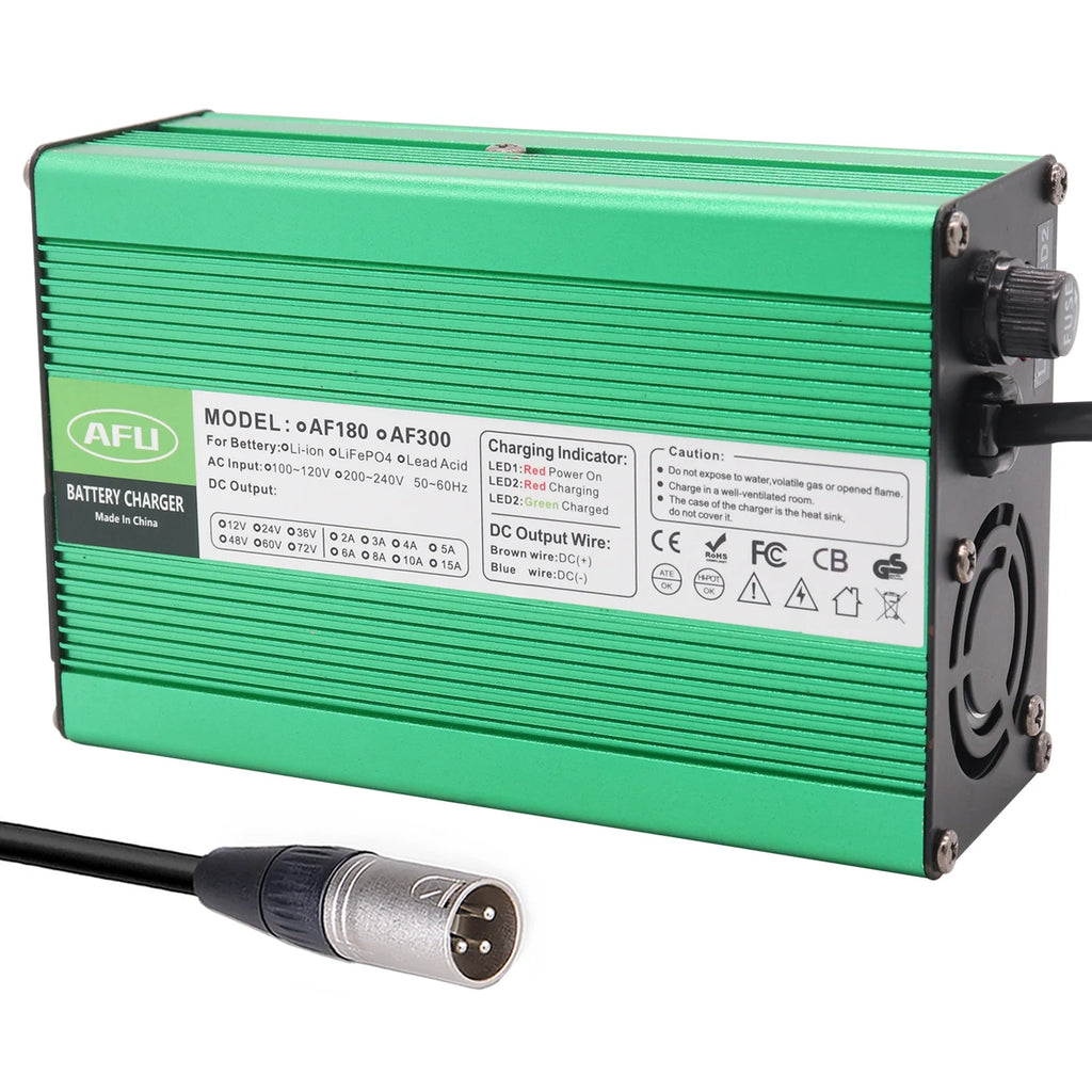54.6V 4A Smart Lithium Battery Charger For 13S 48V Lipo Li-ion Battery With Cooling Fan Z22517