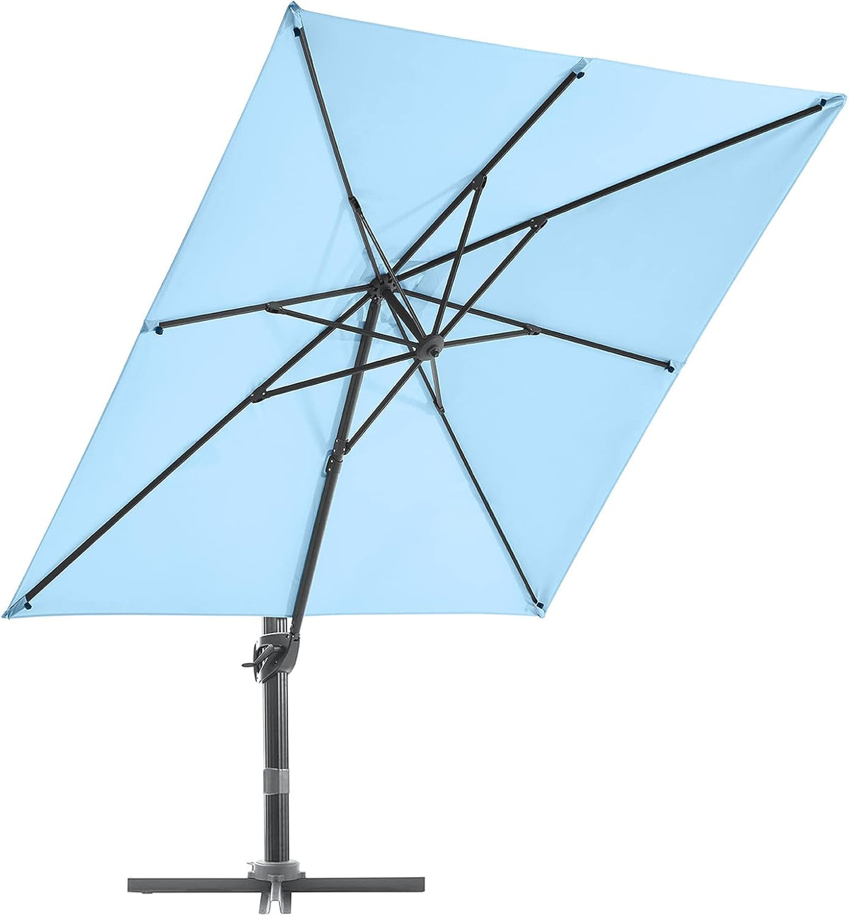 Beige 9x9 FT Square Cantilever Aluminum Outdoor Umbrella W289