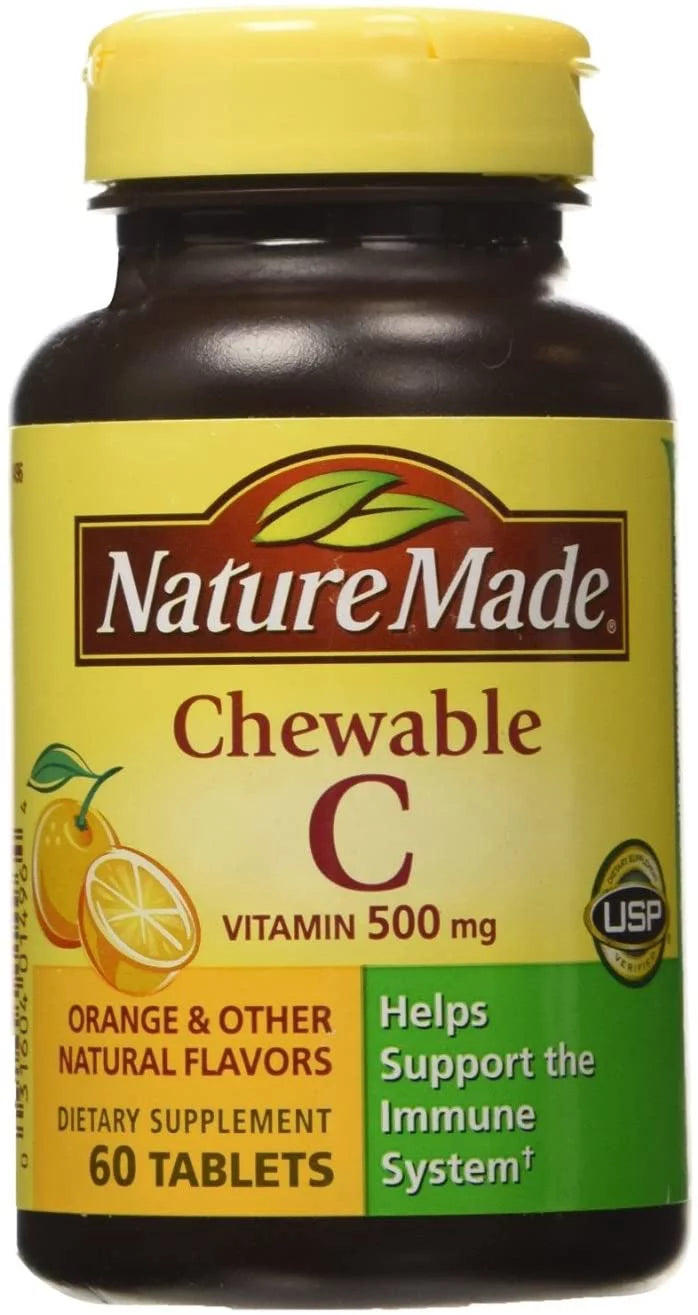 Vitamin C 500 mg Chewable Tablets Orange 60 ea Pack of 4 N854665
