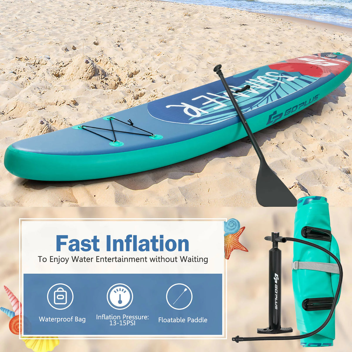 10.5ft Inflatable Stand Up Paddle Board B378439