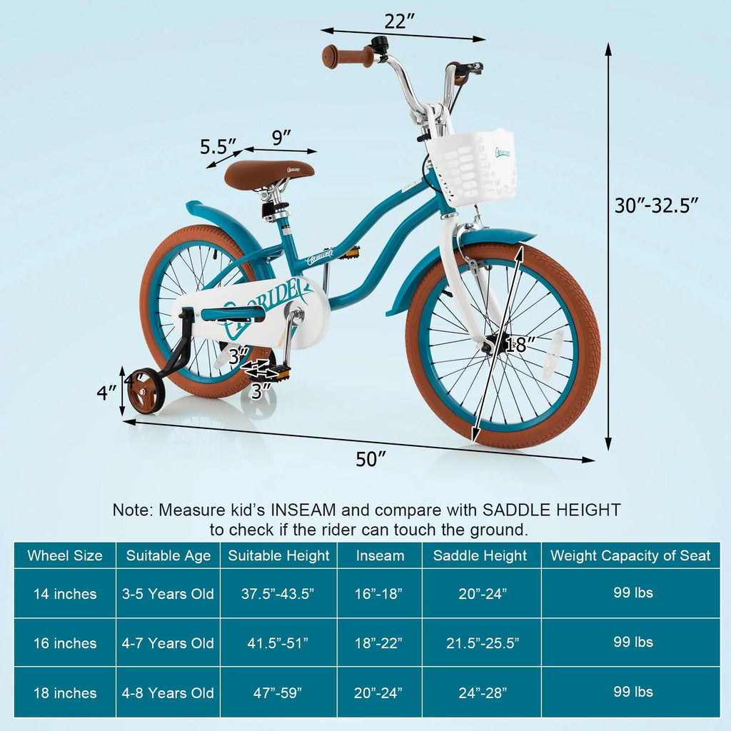Pink Kids Bike with Training Wheel P1325