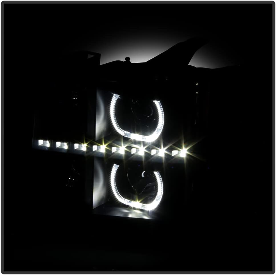 Black LED Projector Headlights Driver + Passenger Side A541447