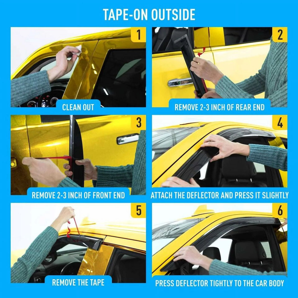 Tape-On Window Deflectors 4pcs B50983