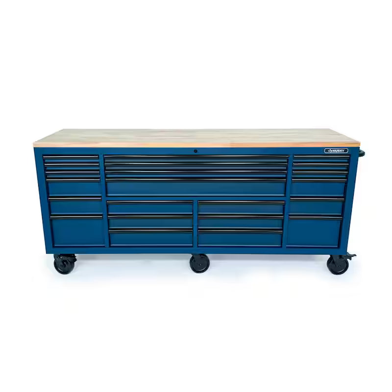 Heavy Duty 84 in. W Matte Blue Mobile Workbench Cabinet R2072