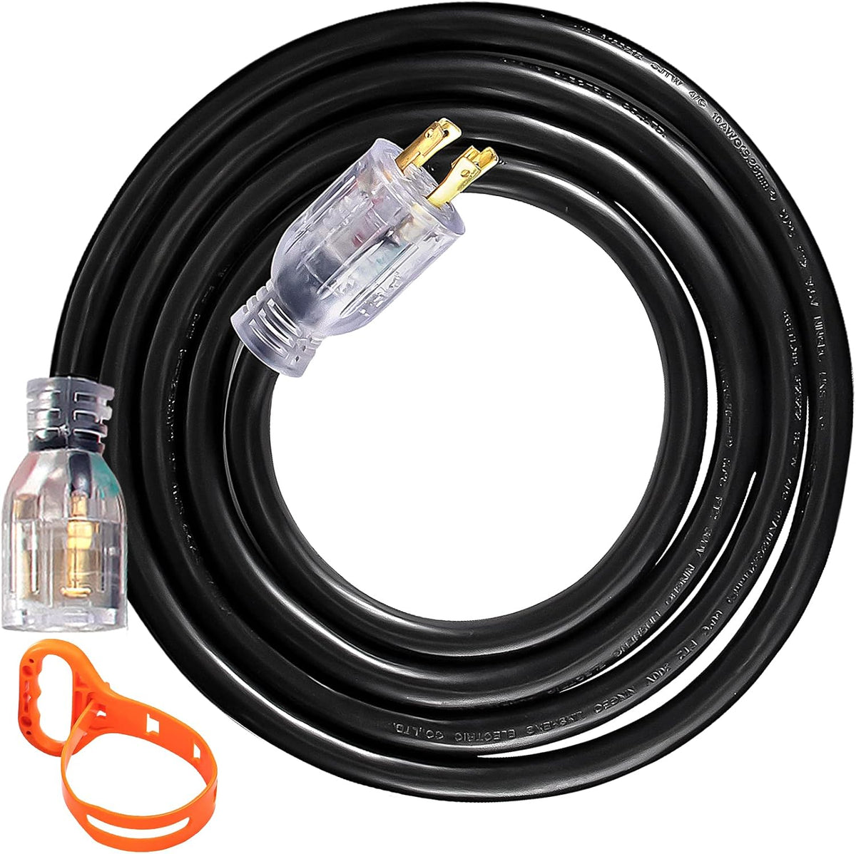 15FT 30AMP 10/4 ETL 7500W Extension Cord Pack of 2 E3641