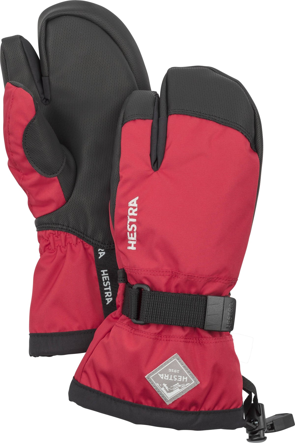 Black 3 Finger Ski Gloves F398