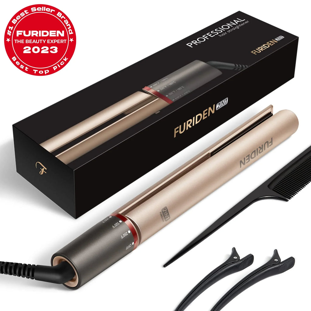 Professional Salon Quality Hair Straightener and Curler 2 in 1 Flat Iron I242706