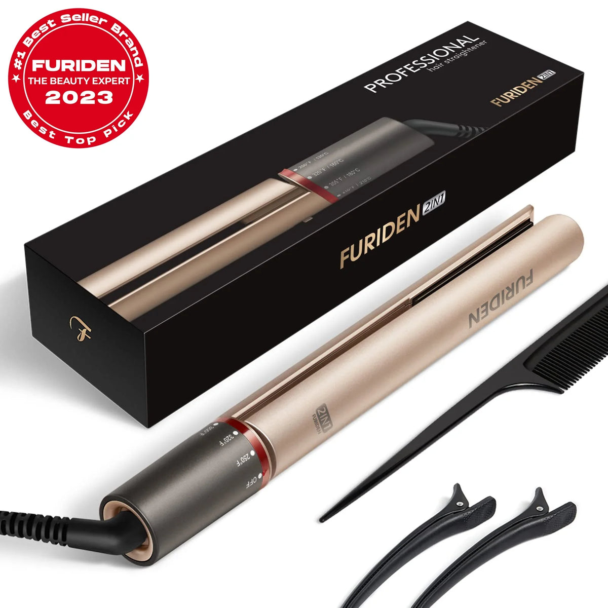 Professional Salon Quality Hair Straightener and Curler 2 in 1 Flat Iron I242706