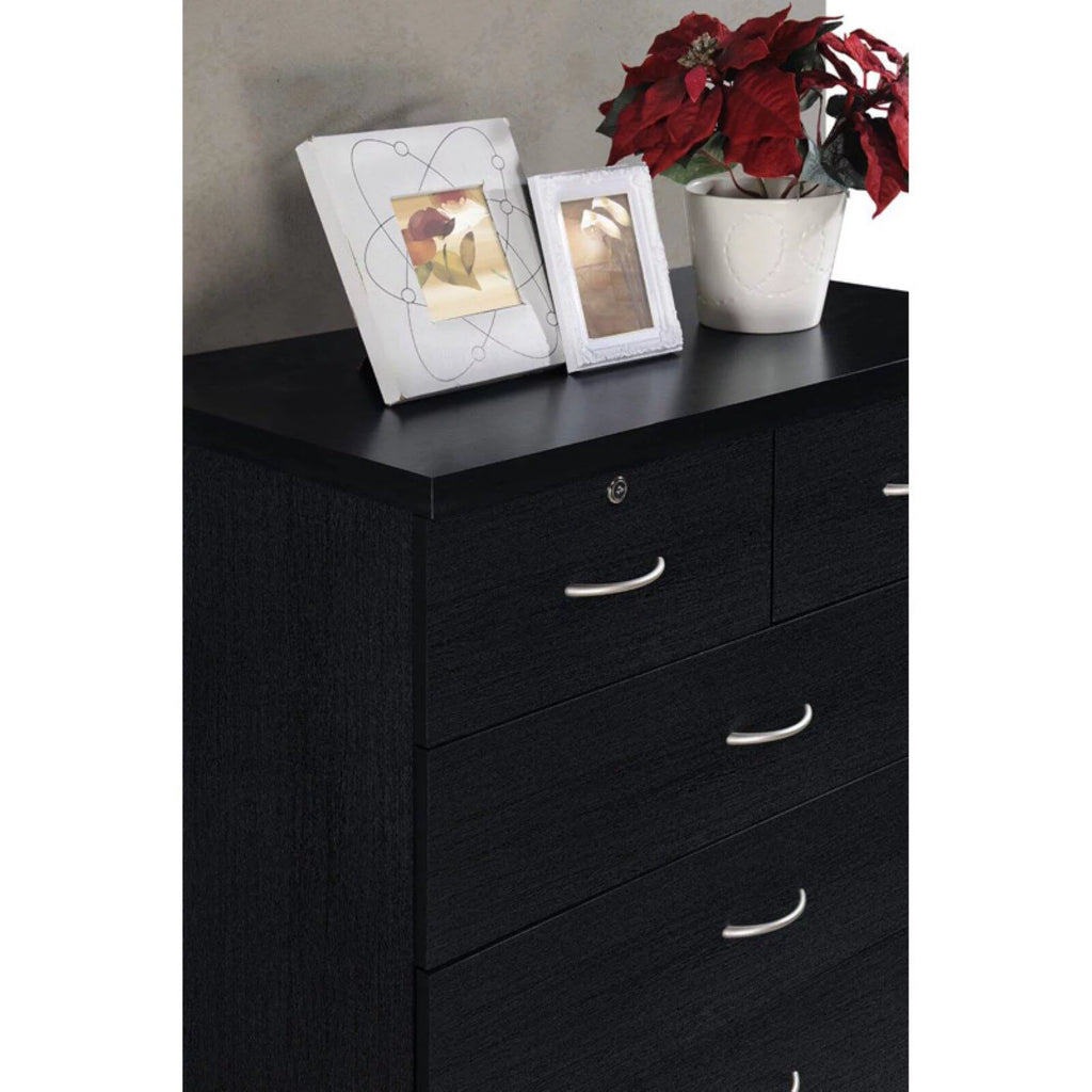 7 Drawer Wooden Jumbo Dresser Chest with 2 Top Locks, Cherry J6235