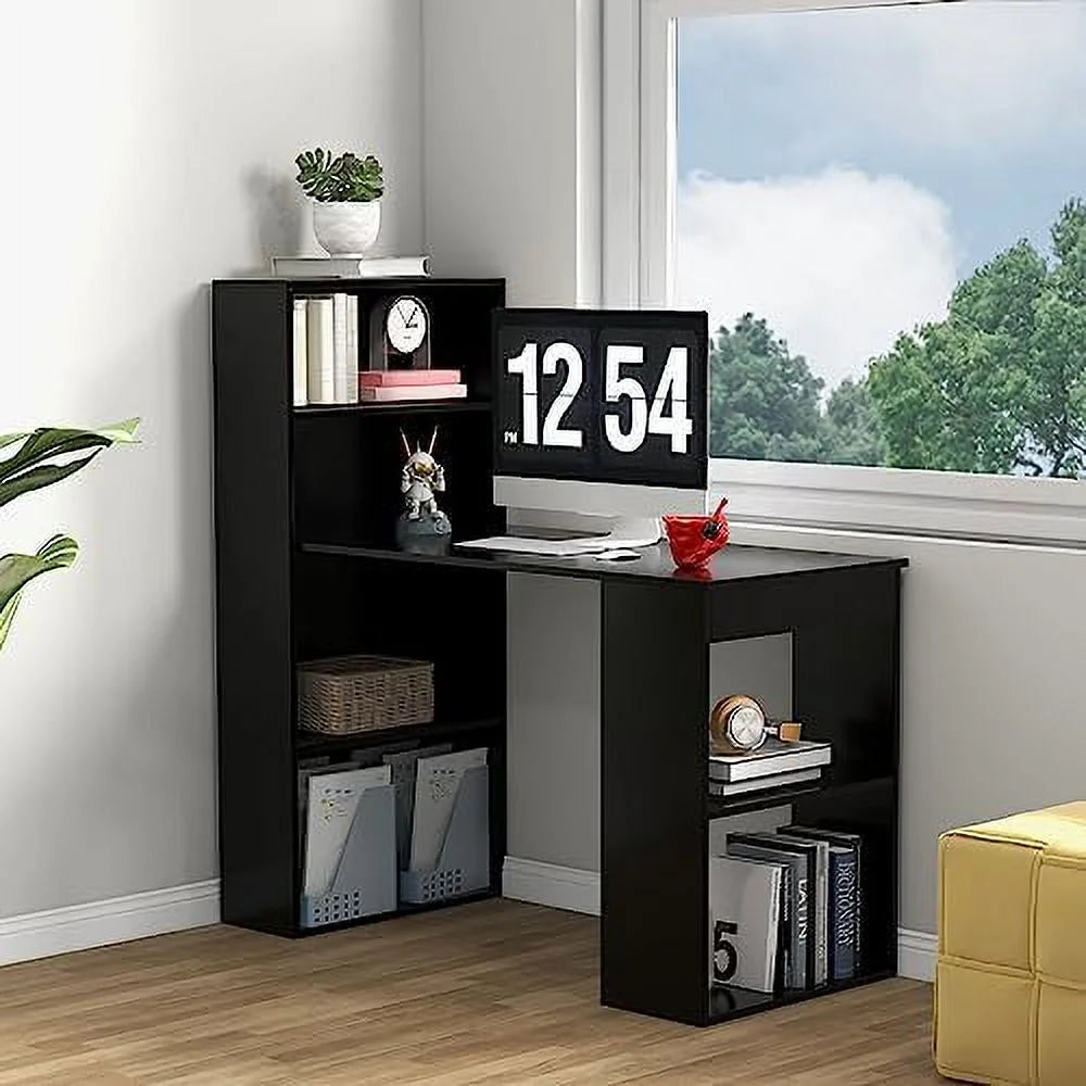 48 Inch Computer Desk with Bookshelf and CPU Stand Y71066