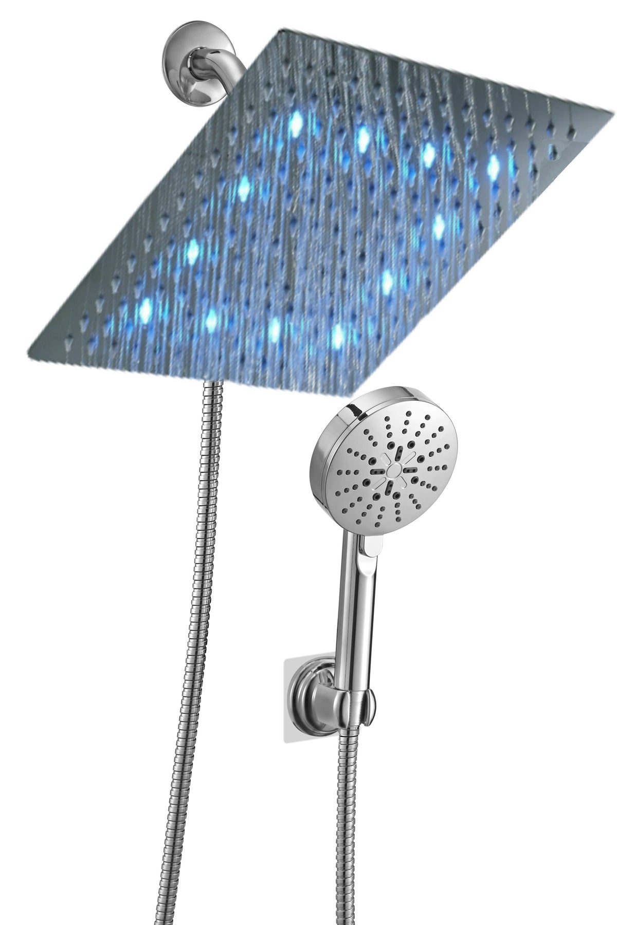 Brushed Nickel LED Digital Display Shower System with Rough-In Valve D284840