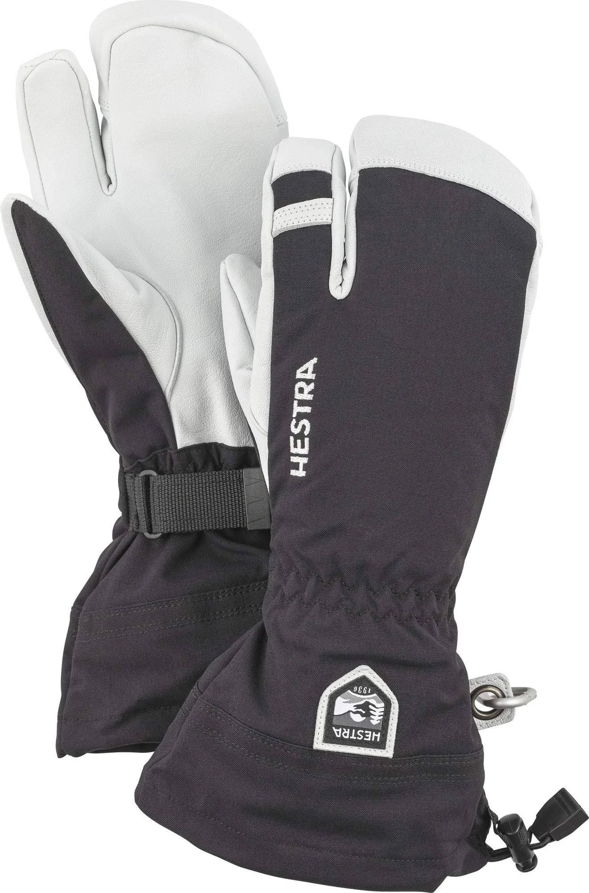 Black 3 Finger Ski Gloves F398