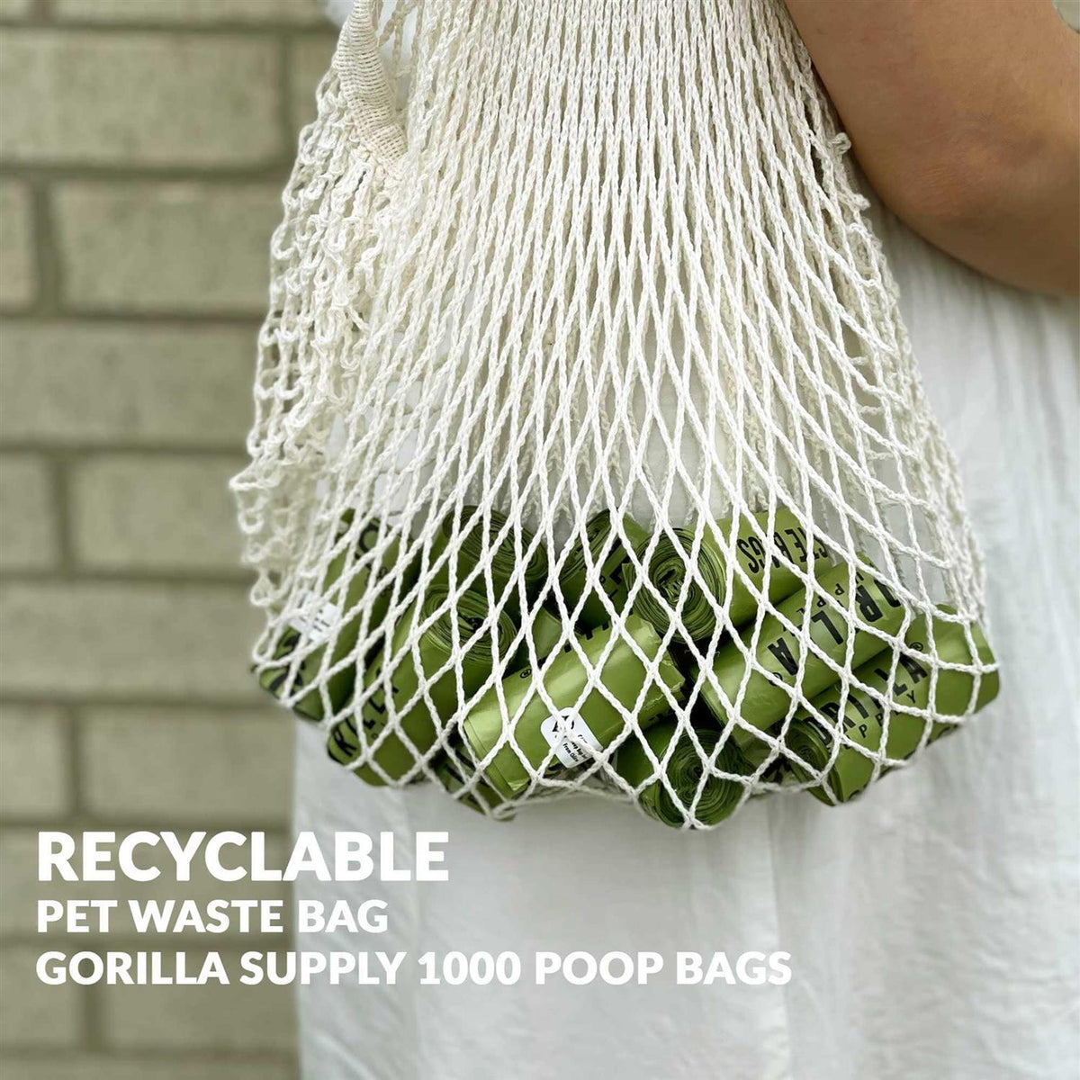 Dog Poop Waste Bags with Dispenser and Leash Tie I60477
