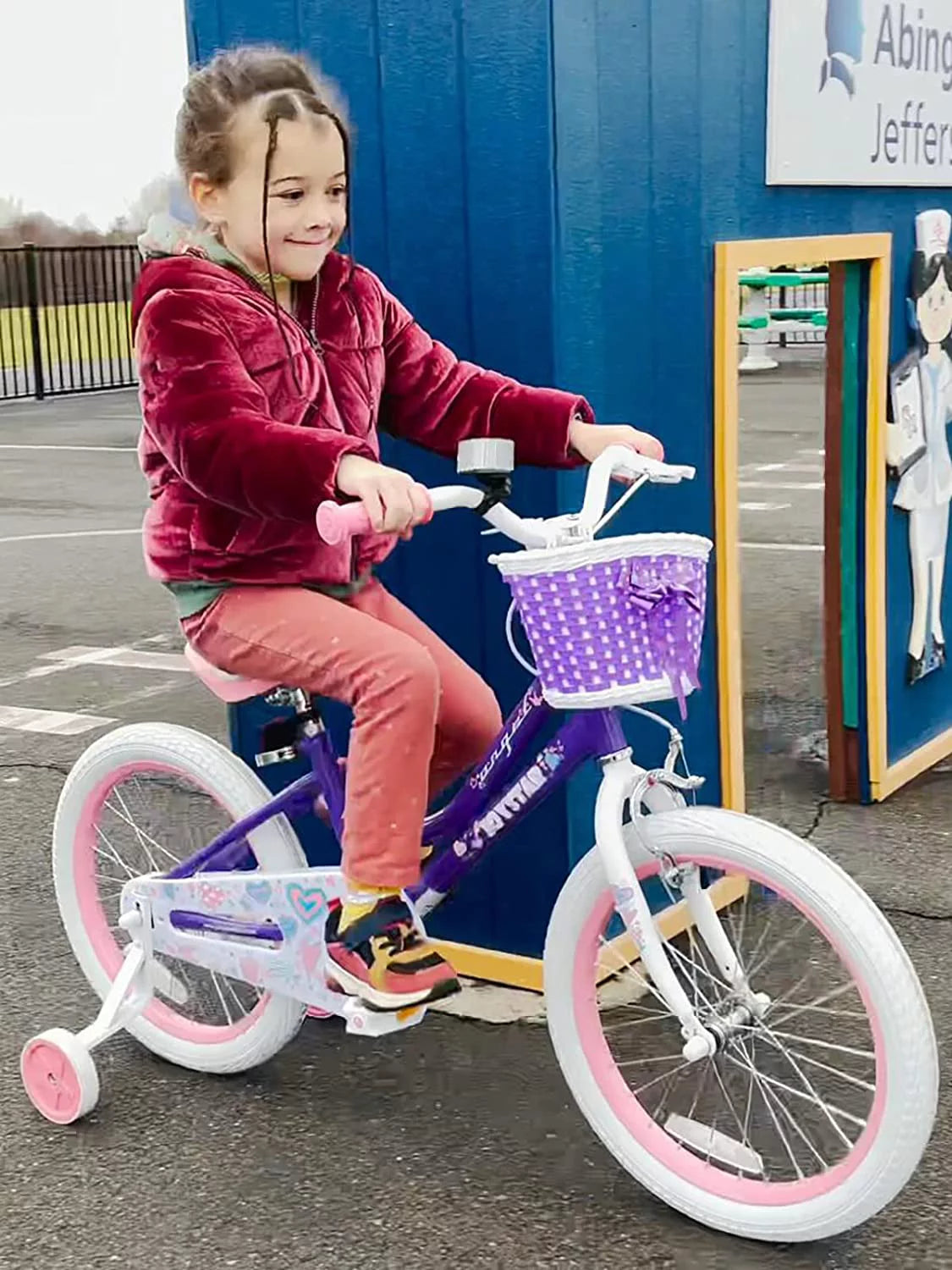 12 14 16 18 Inch Kids Bike with Training Wheels & Basket N81937