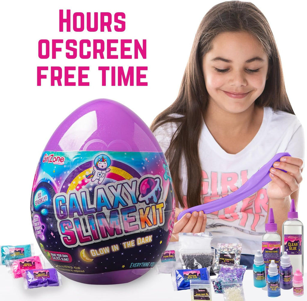 Egg Surprise Galaxy Slime Kit, 41 Pieces, 9.5 Inches High T2984