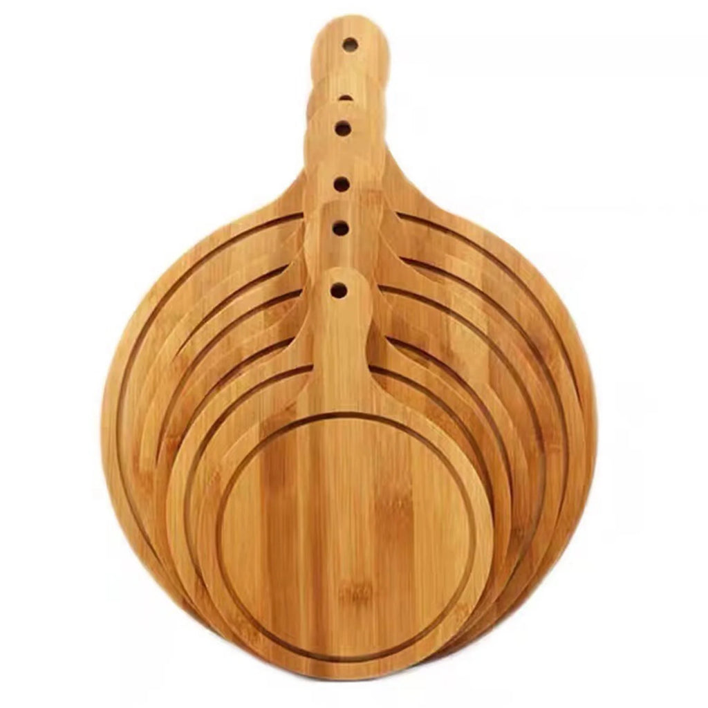 Round Bamboo Wooden Pizza Paddle Cutting Board Y732