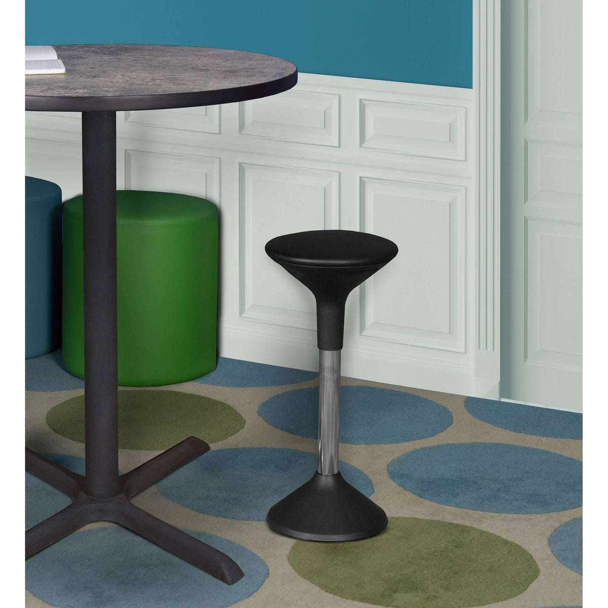 Adjustable Wobble Stool Black Vinyl L27318