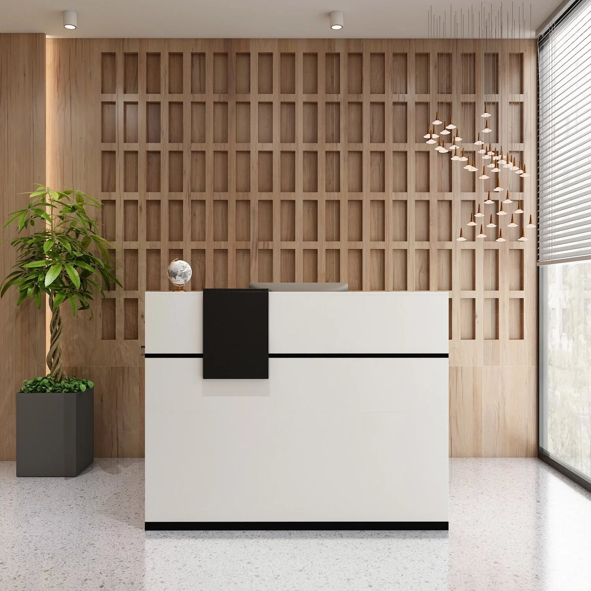 Rectangular Wood Reception Desk P1565