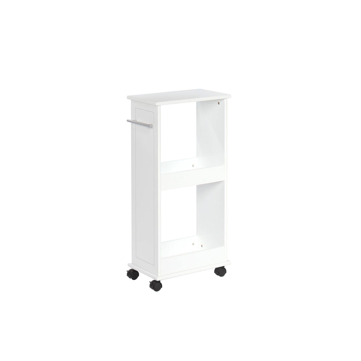 White Rolling Side Cabinet with Shelves W187360