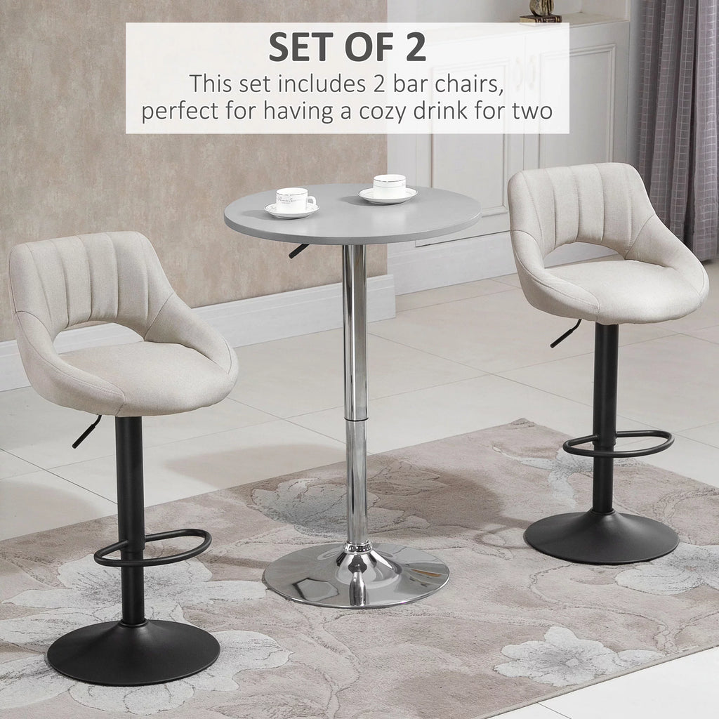 White Adjustable Height Swivel Bar Stool Set of 2 K462