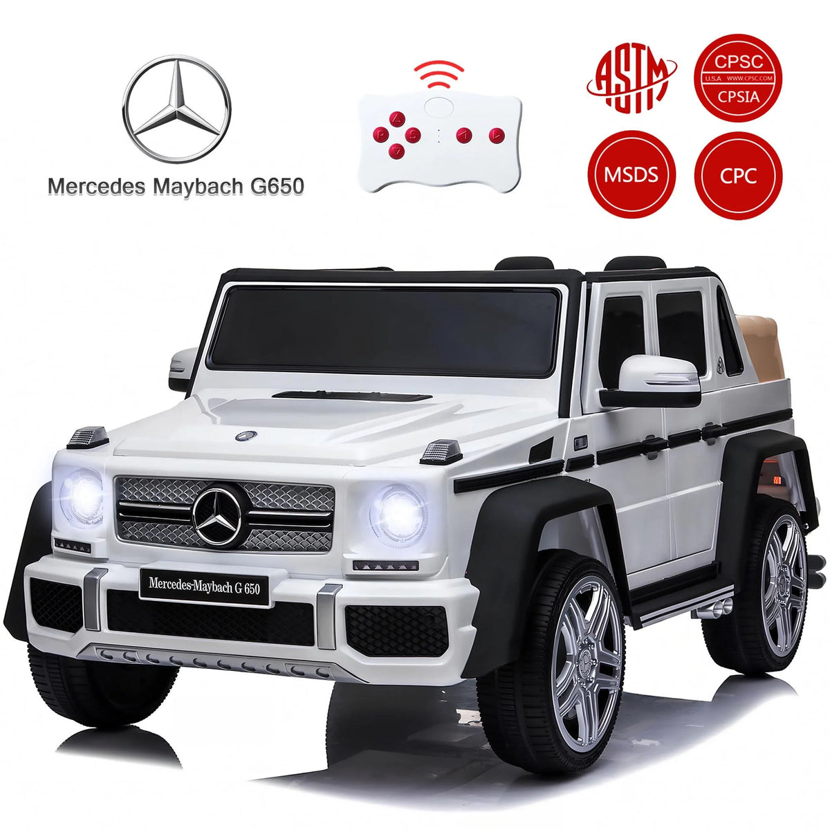 24V White Ride on Car with Remote Control O8983